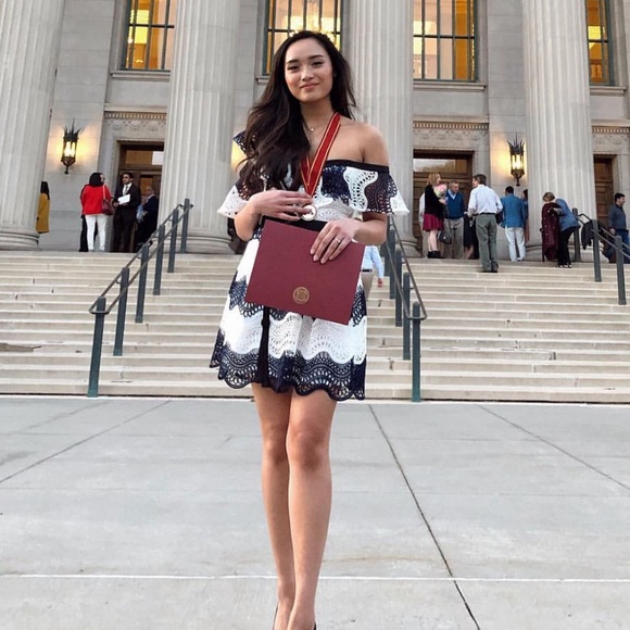 Self Portrait off shoulder asymmetrical mini dress. - Picture 3 of 7